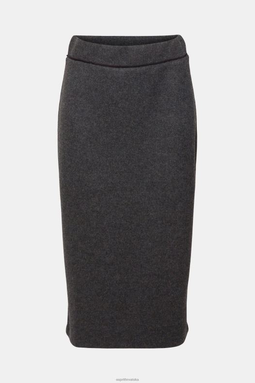 Esprit žene rebrasta pletena pencil suknja antracit suknje A48RT431