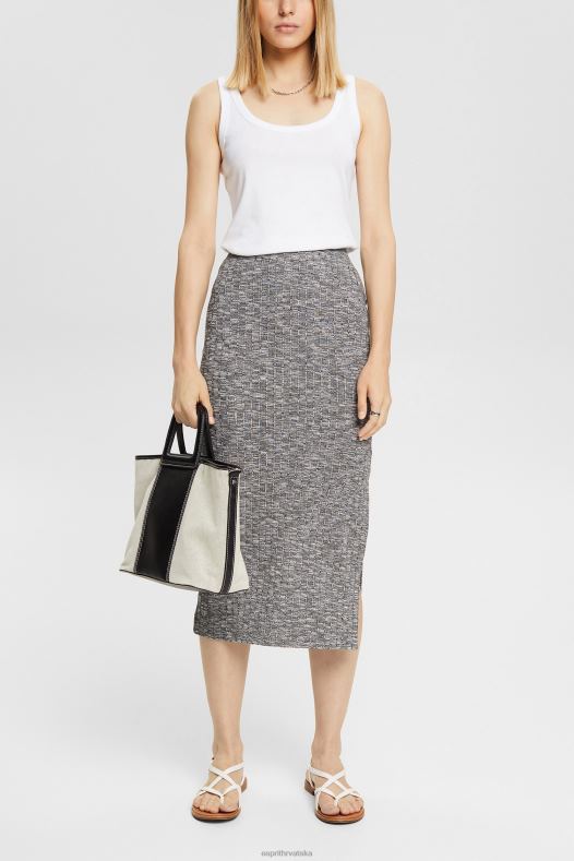 Esprit žene space dye midi suknja od rebrastog pletiva antracit suknje A48RT534