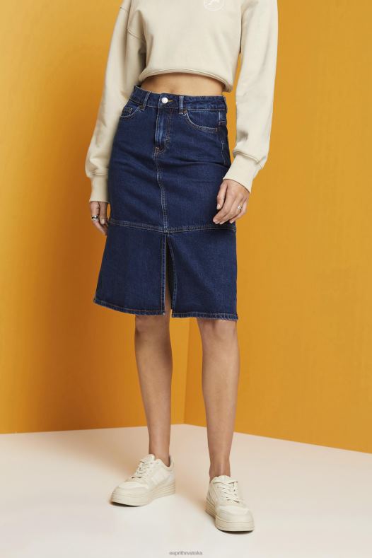 Esprit žene traper suknja do koljena plava srednje pranje suknje A48RT269