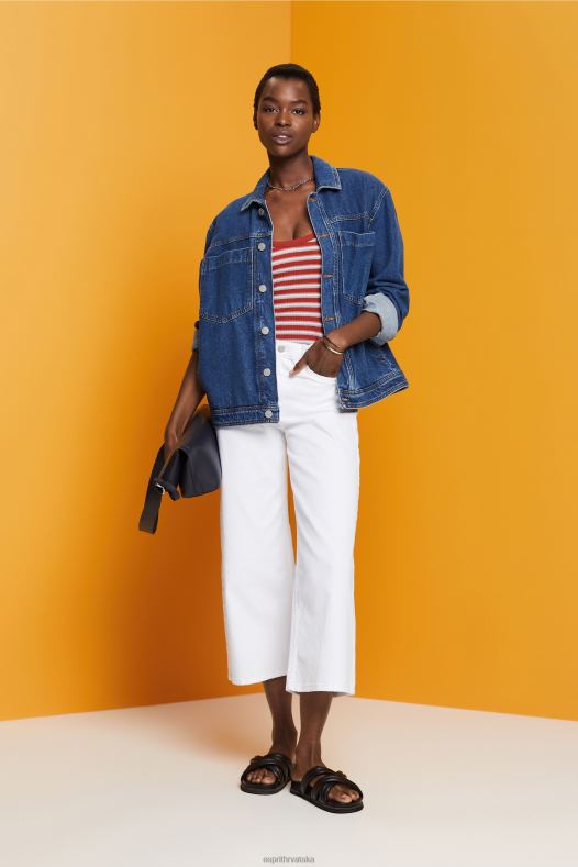 Esprit žene prugasta rebrasta majica bez rukava terakota tenk A48RT104