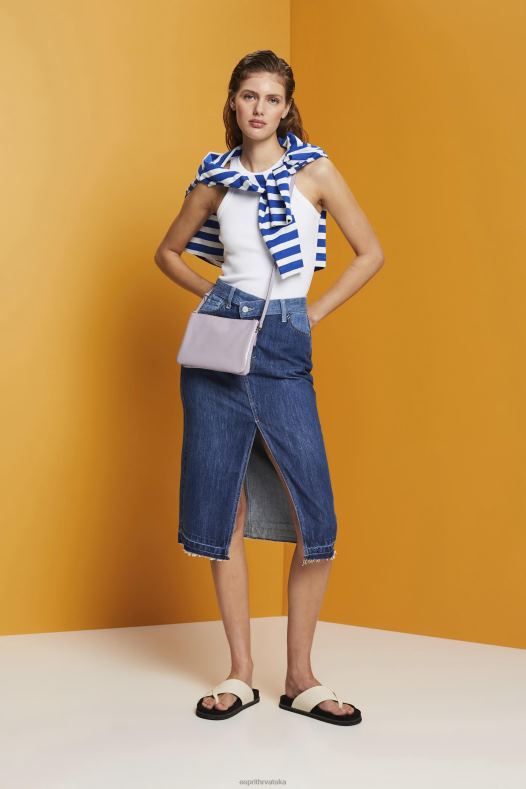 Esprit žene rebrasta majica bez rukava bijela tenk A48RT281