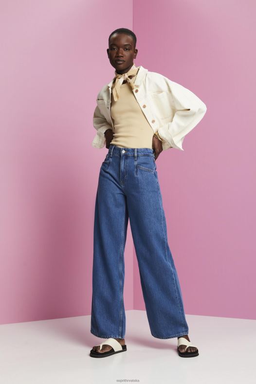 Esprit žene rebrasta majica bez rukava pijesak tenk A48RT282