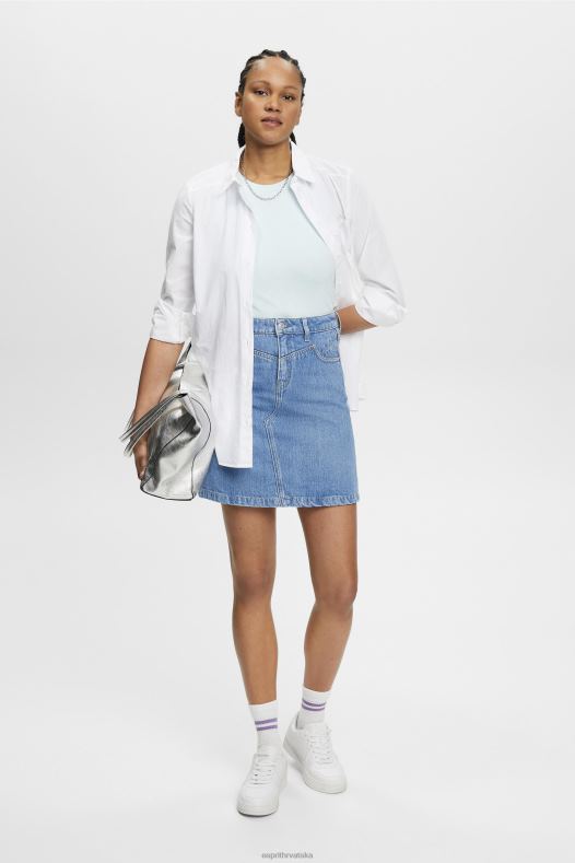 Esprit žene rebrasta majica bez rukava svijetlo vodeno zelena tenk A48RT303