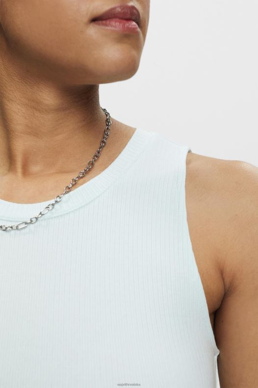 Esprit žene rebrasta majica bez rukava svijetlo vodeno zelena tenk A48RT303