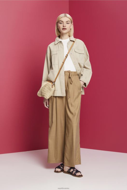 Esprit žene rebrasta pletena majica bez rukava prljavo bijelo tenk A48RT93