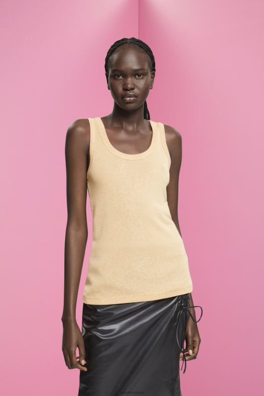 Esprit žene svjetlucavi top bez rukava zlato tenk A48RT404