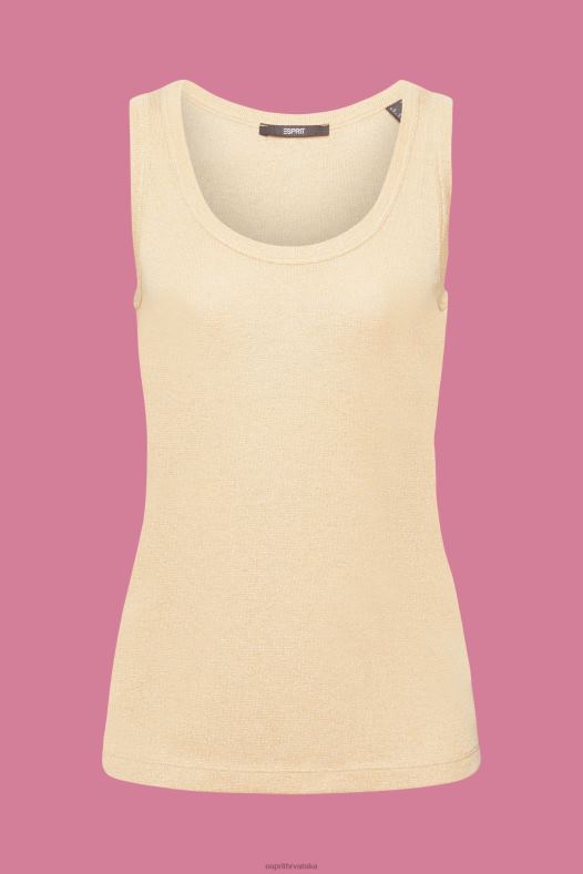 Esprit žene svjetlucavi top bez rukava zlato tenk A48RT404