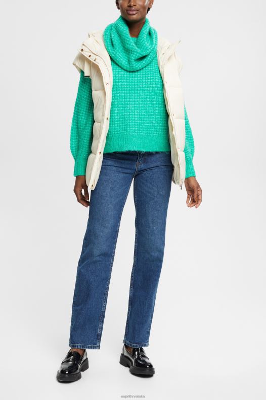 Esprit žene rastezljive ravne traperice visokog struka plava srednje pranje traper A48RT337