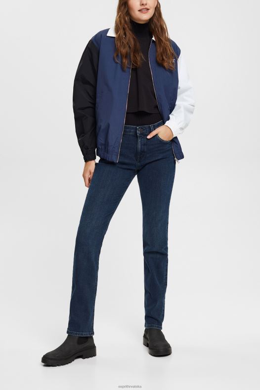 Esprit žene rastezljive traperice srednjeg rasta plava crna traper A48RT345