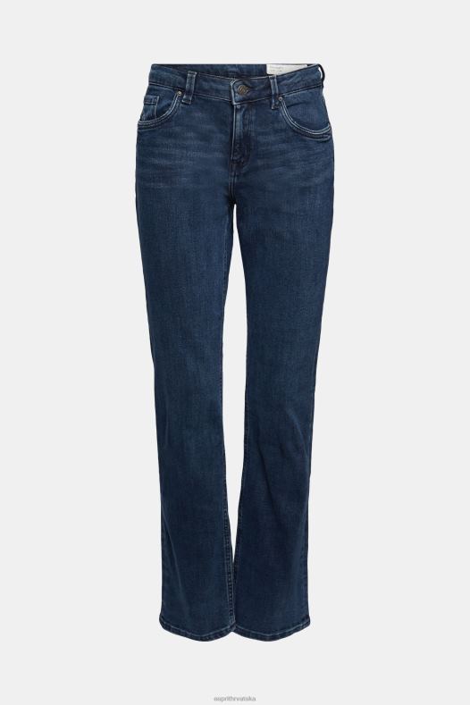 Esprit žene rastezljive traperice srednjeg rasta plava crna traper A48RT345