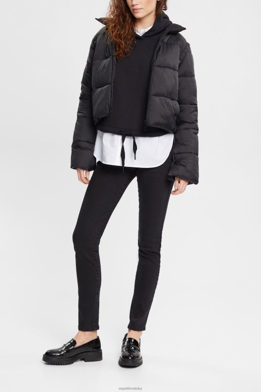 Esprit žene rastezljive traperice uskog kroja srednjeg rasta crno traper A48RT564