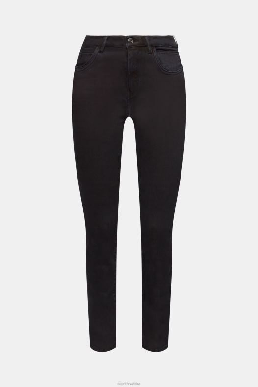 Esprit žene rastezljive traperice uskog kroja srednjeg rasta crno traper A48RT564