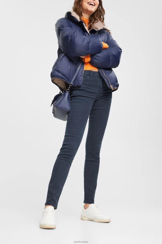 Esprit žene rastezljive traperice uskog kroja srednjeg rasta petrolej plava traper A48RT565