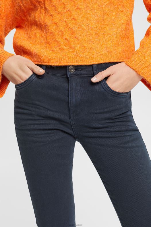 Esprit žene rastezljive traperice uskog kroja srednjeg rasta petrolej plava traper A48RT565