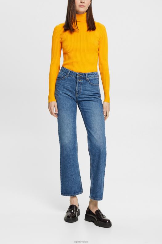 Esprit žene skraćene lepršave rastezljive traperice plava srednje pranje traper A48RT451