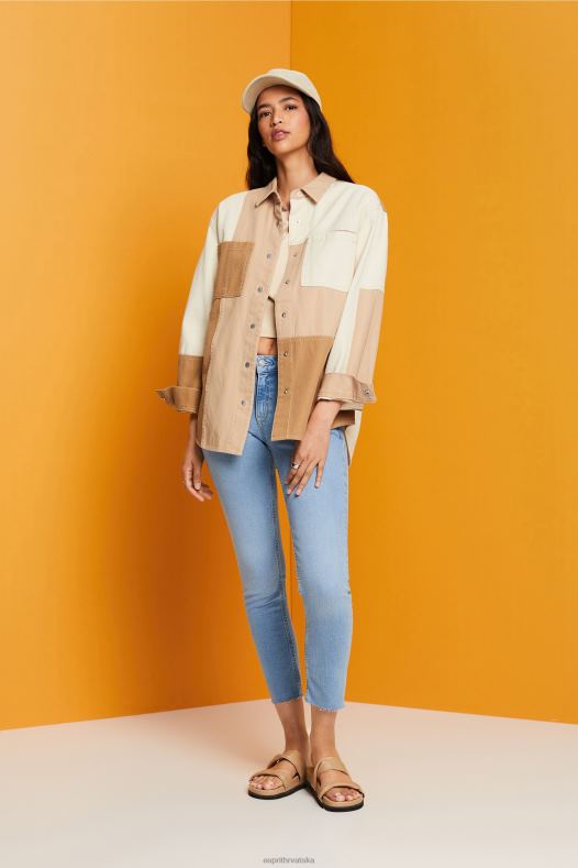 Esprit žene skraćene traperice uskog kroja plavo svjetlo pranje traper A48RT115