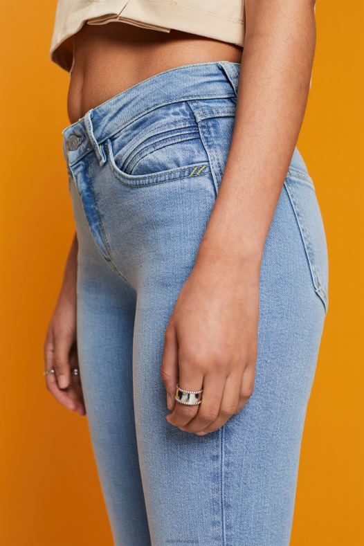 Esprit žene skraćene traperice uskog kroja plavo svjetlo pranje traper A48RT115