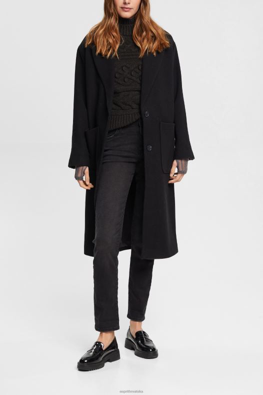 Esprit žene traperice ravnih nogavica crno tamno pranje traper A48RT438