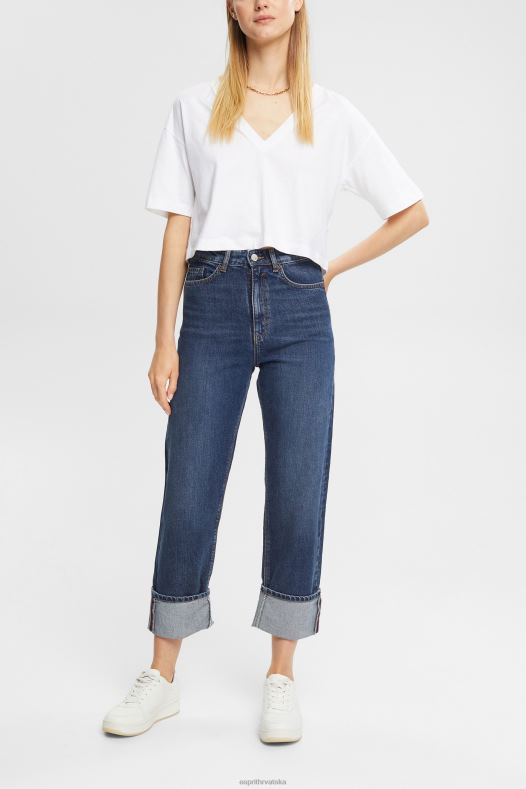 Esprit žene traperice srednjeg rasta opuštenog kroja plava srednje pranje traper A48RT325