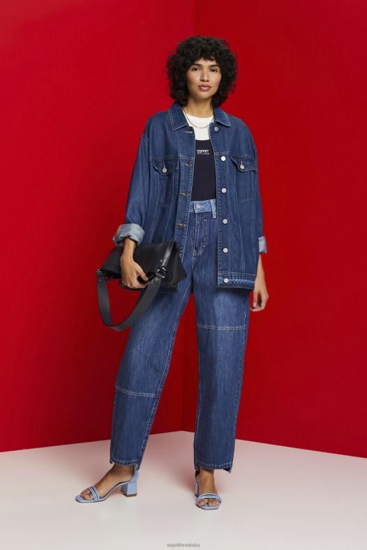 Esprit žene traperice u dizajnu 90-ih plavo tamno pranje traper A48RT300