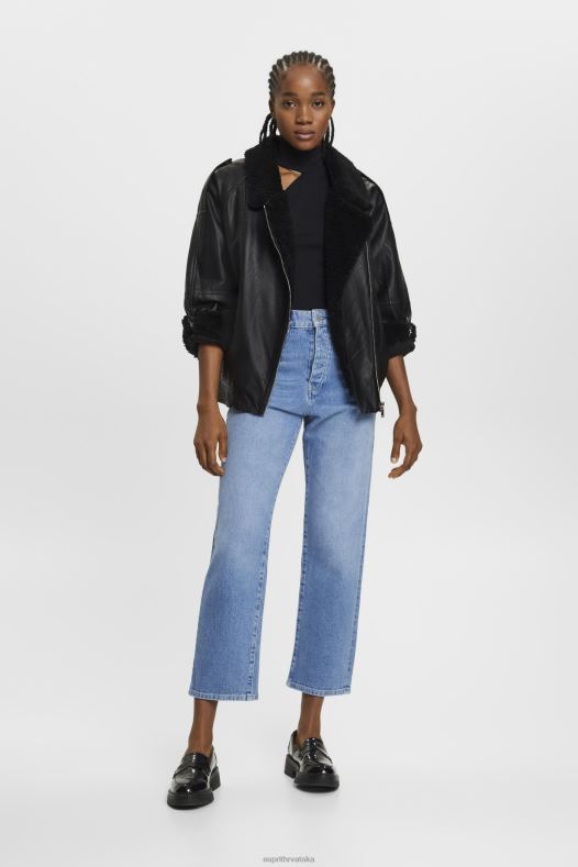 Esprit žene traperice visokog struka dad plavo svjetlo pranje traper A48RT315