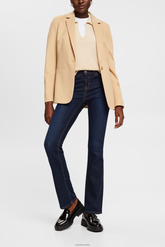 Esprit žene uske bootcut traperice visokog struka plavo tamno pranje traper A48RT338