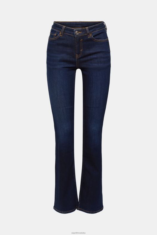 Esprit žene uske bootcut traperice visokog struka plavo tamno pranje traper A48RT338