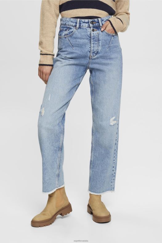 Esprit žene visoko podignute traperice dad fit plavo svjetlo pranje traper A48RT255