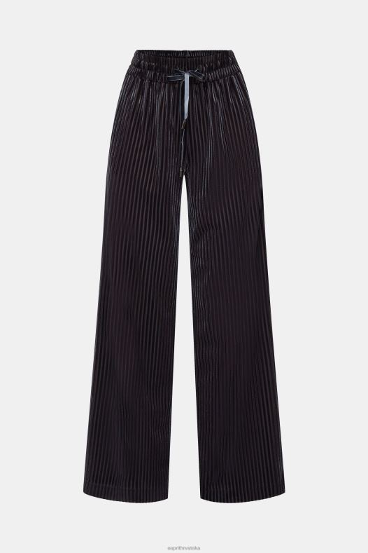 Esprit žene široke prugaste joggerice crno trkači A48RT422