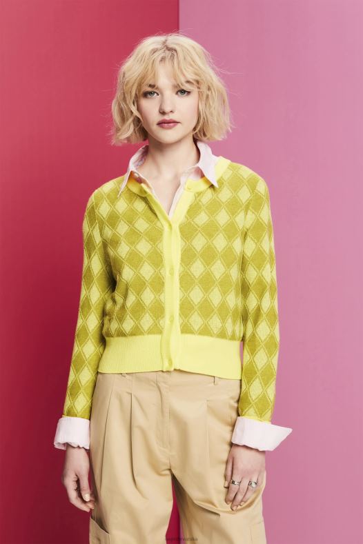 Esprit žene argyle kardigan bijela veste A48RT85