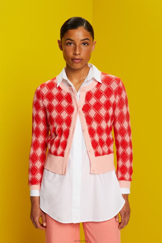 Esprit žene argyle kardigan bijela veste A48RT86