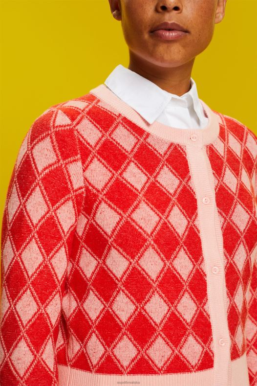 Esprit žene argyle kardigan bijela veste A48RT86