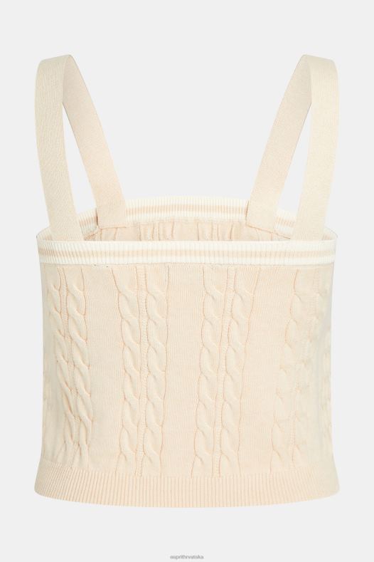 Esprit žene kabelski džemper s logotipom dupina svijetlo bež veste A48RT409