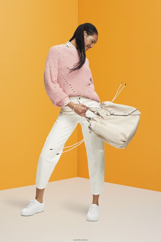 Esprit žene kabelski pleteni skakač ružičasta veste A48RT273