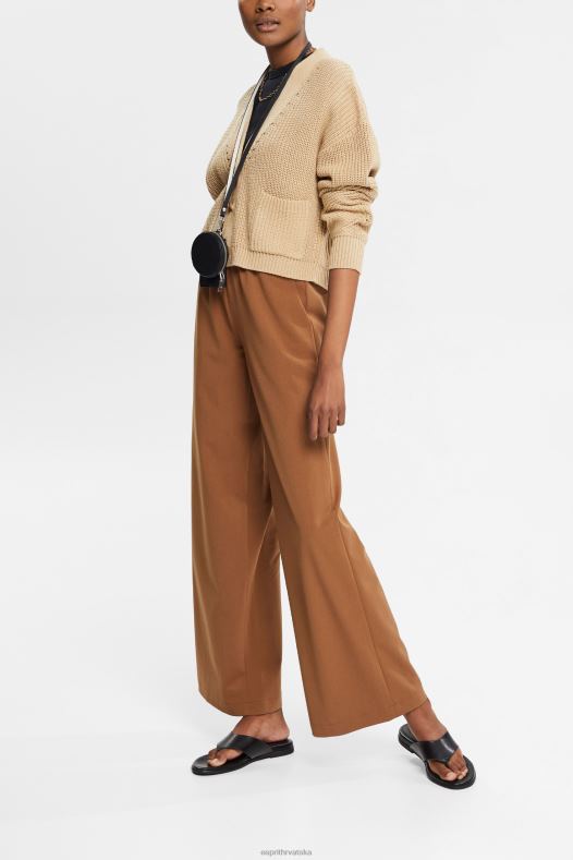 Esprit žene krupno pleteni kardigan od mješavine pamuka pijesak veste A48RT392