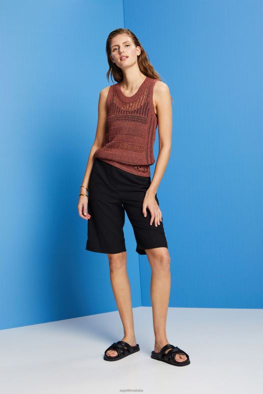 Esprit žene muline džemper bez rukava, mješavina pamuka terakota veste A48RT106