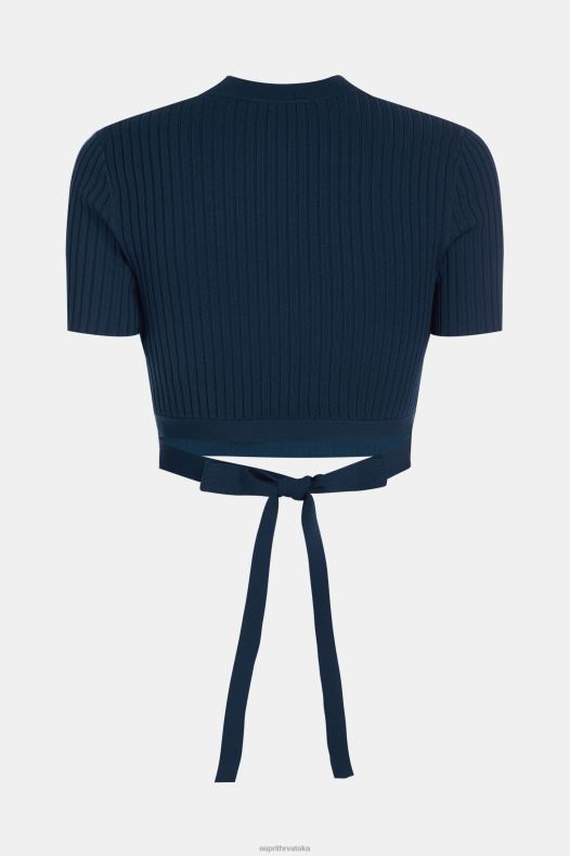 Esprit žene nabrani gornji dio mornarica veste A48RT378