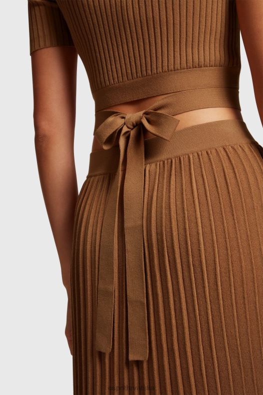 Esprit žene nabrani gornji dio smeđa veste A48RT375