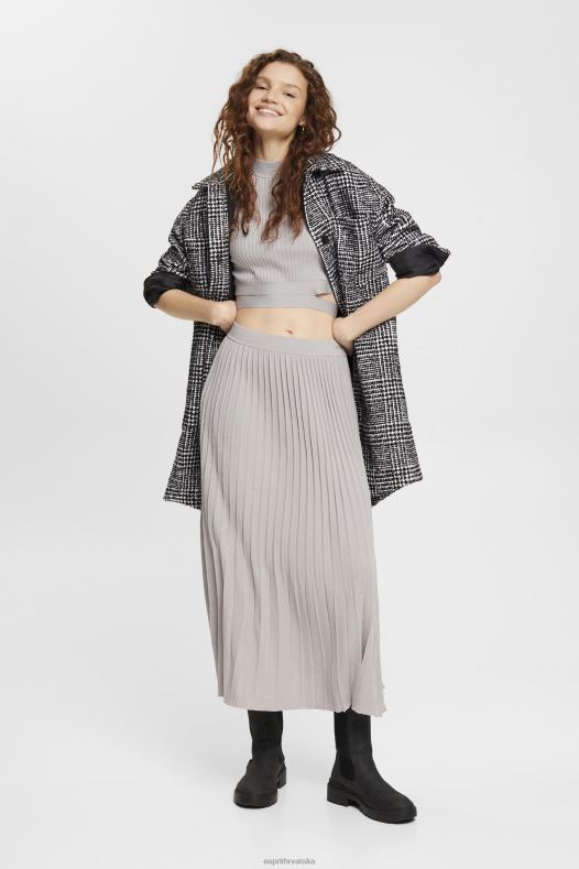 Esprit žene nabrani gornji dio srednje siva veste A48RT469