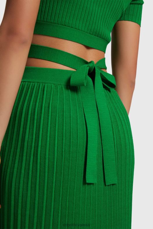 Esprit žene nabrani gornji dio zelena veste A48RT377