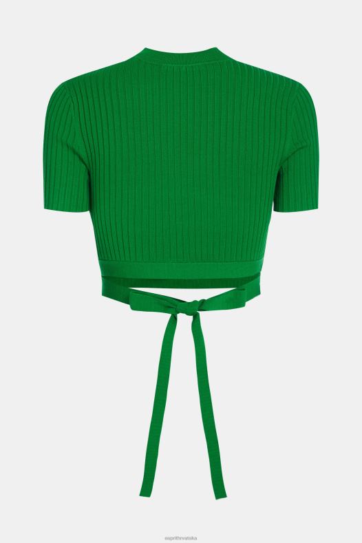 Esprit žene nabrani gornji dio zelena veste A48RT377