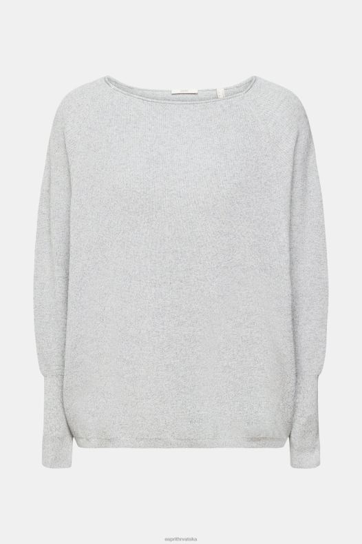 Esprit žene pleteni džemper s šišmiš rukavima srednje siva veste A48RT544