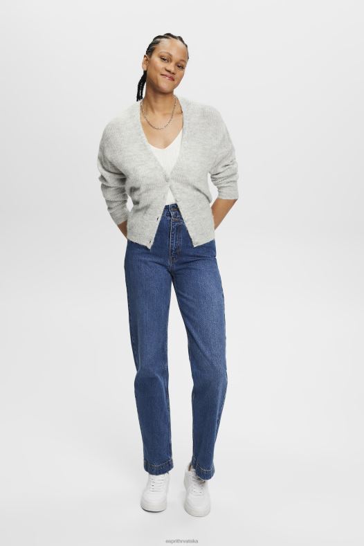 Esprit žene pleteni top s v-izrezom i lanom prljavo bijelo veste A48RT305