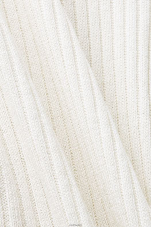 Esprit žene rebrasti džemper bez rukava, mješavina lana prljavo bijelo veste A48RT108