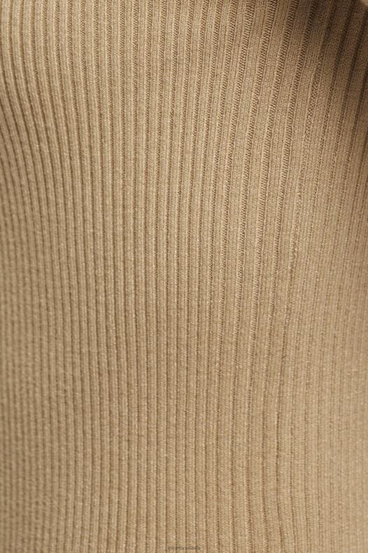 Esprit žene rebrasti džemper kratkih rukava pijesak veste A48RT318