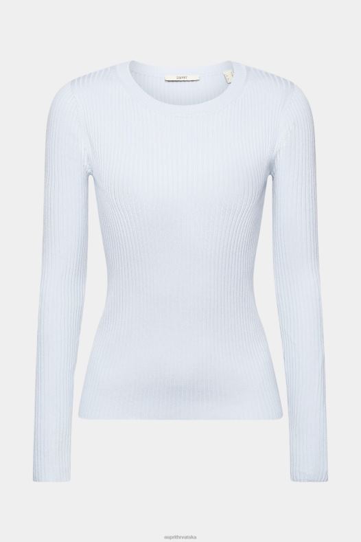 Esprit žene rebrasti skakač pastelno plava veste A48RT274