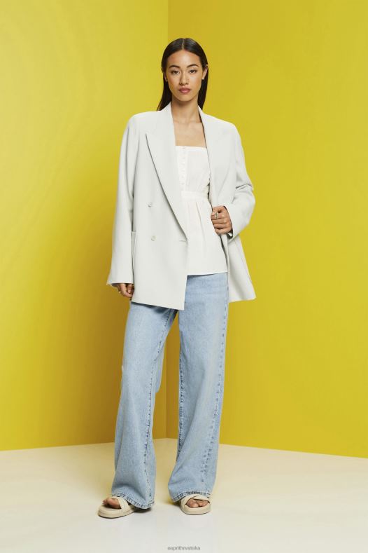 Esprit žene majica s teksturom bijela vrh A48RT224