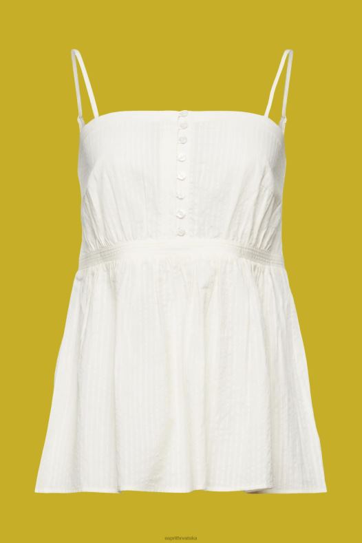 Esprit žene majica s teksturom bijela vrh A48RT224