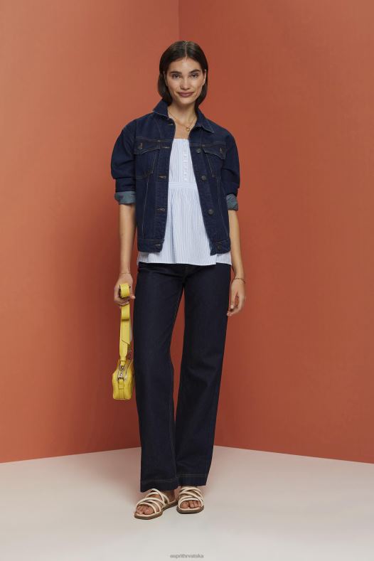 Esprit žene majica s teksturom svijetlo plava vrh A48RT225