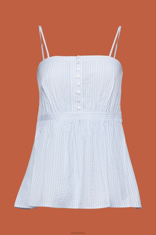 Esprit žene majica s teksturom svijetlo plava vrh A48RT225